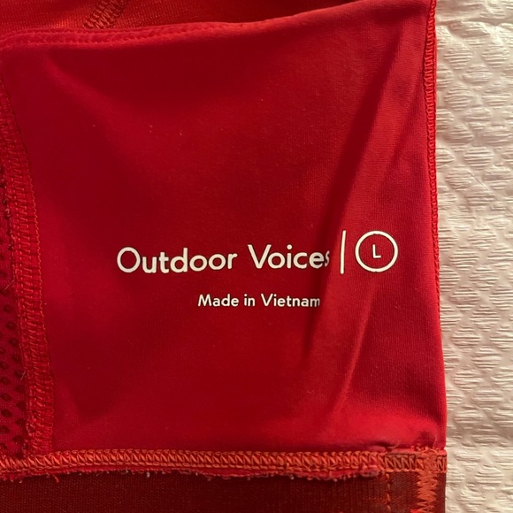 Outdoor Voices Doing Things LIKE NEW Red Sports Bra Hiking Active Women’s Large - Picture 9 of 9